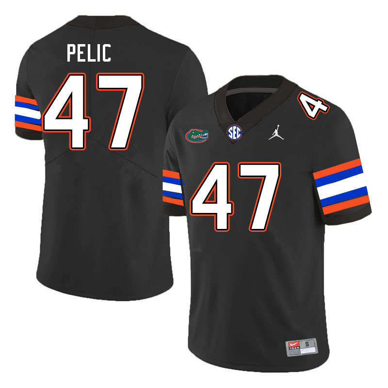 Men #47 Justin Pelic Florida Gators College Football Jerseys Stitched-Black